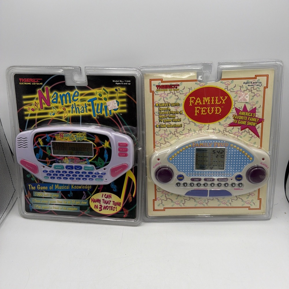 Tiger Electronics Family Feud Name That Tune Handheld Games 1997 New Sealed Lot
